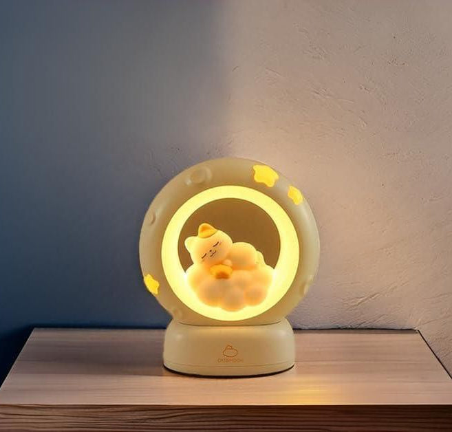 Moon LED Night Lamp with 3 Brightness Modes & Touch Contro