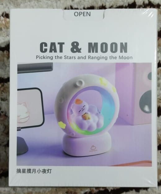 Moon LED Night Lamp with 3 Brightness Modes & Touch Contro