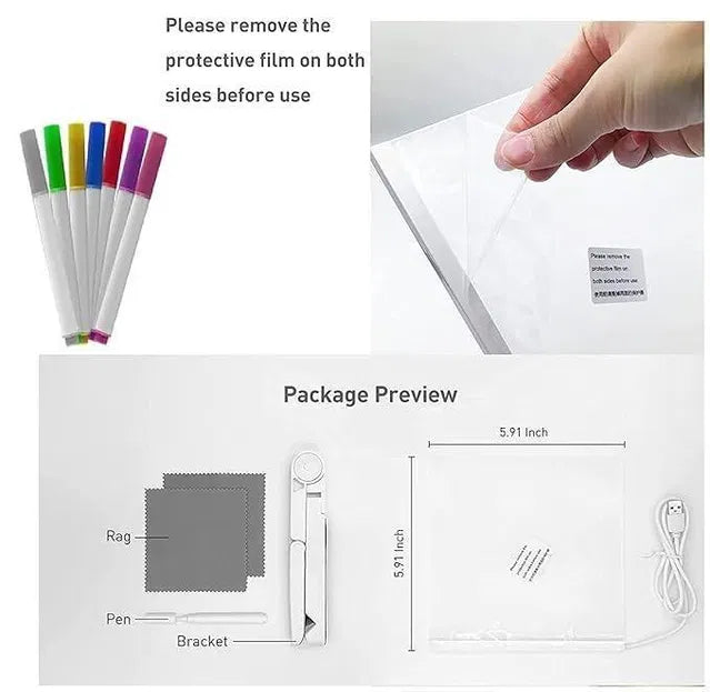 3D LED Writing Board – Glow Your Messages Instantly Write, Draw & Display with Bright Acrylic Light
